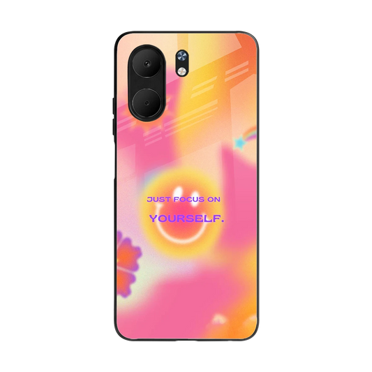 Focus On Yourself back phone cover | glass case for oppo a5x 5g