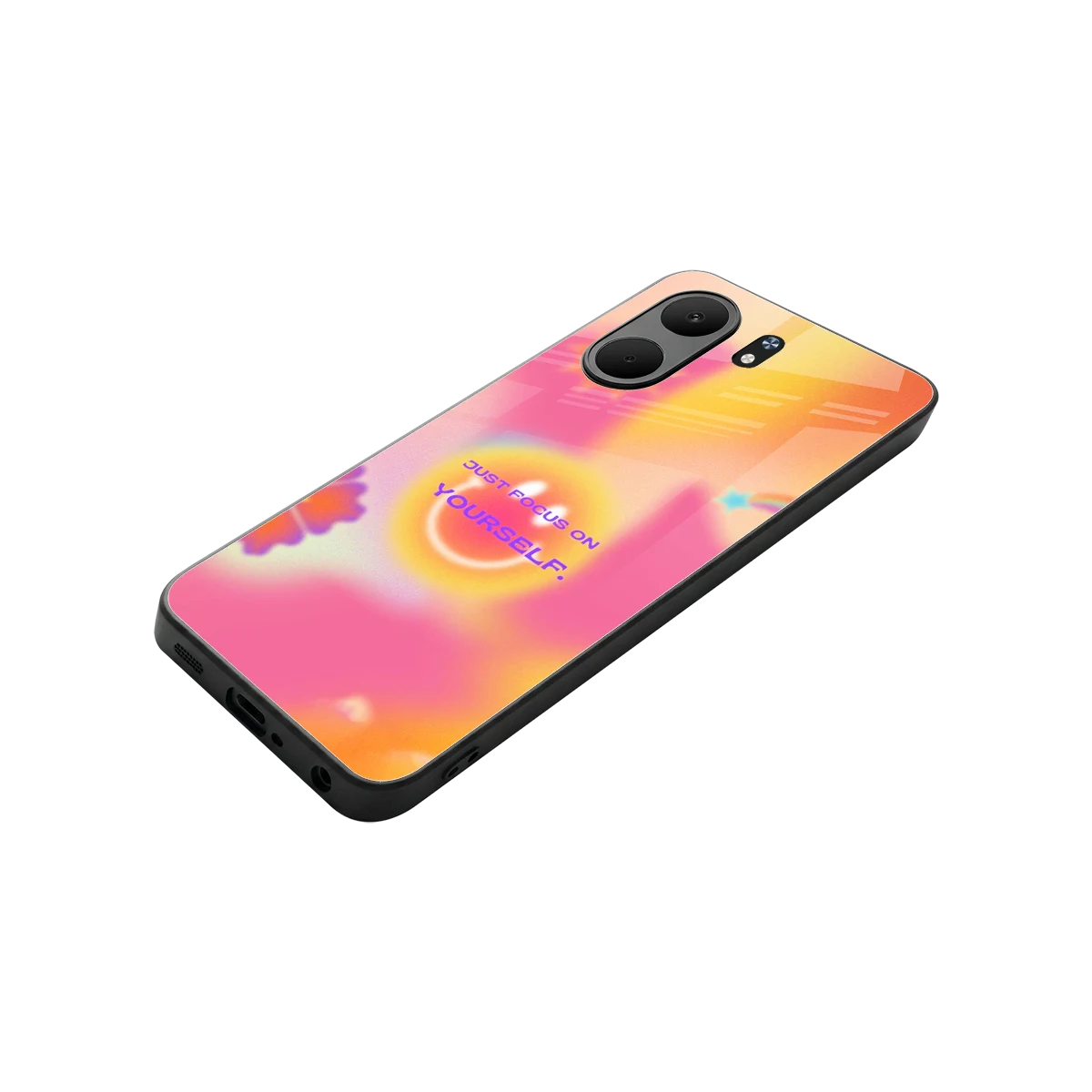 Focus On Yourself stylish phone case for oppo a5x 5g | glossy glass and slim fit