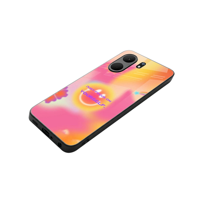 Focus On Yourself stylish phone case for oppo a5x 5g | glossy glass and slim fit