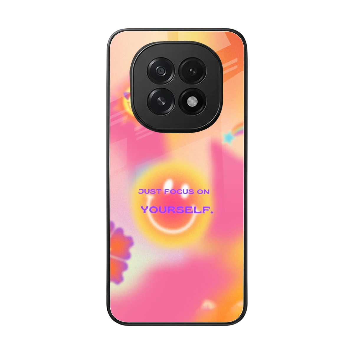 Focus On Yourself back phone cover | glass case for oppo f29 5g