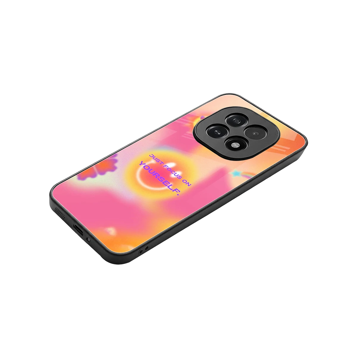 Focus On Yourself stylish phone case for oppo f29 5g | glossy glass and slim fit