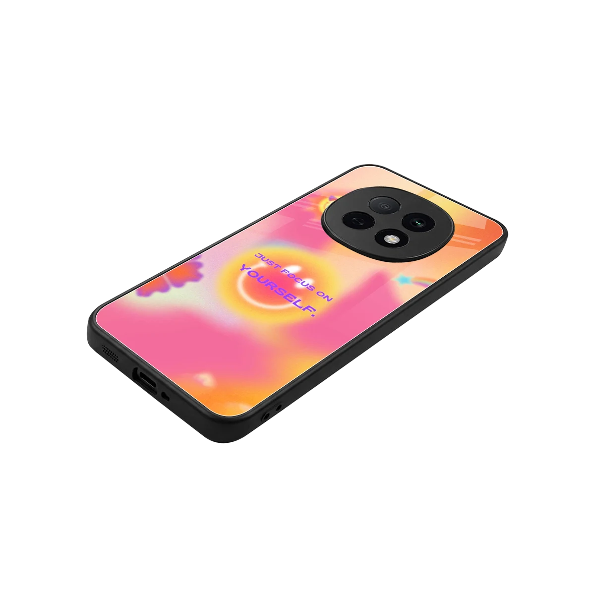 Focus On Yourself stylish phone case for oppo f29 pro 5g | glossy glass and slim fit