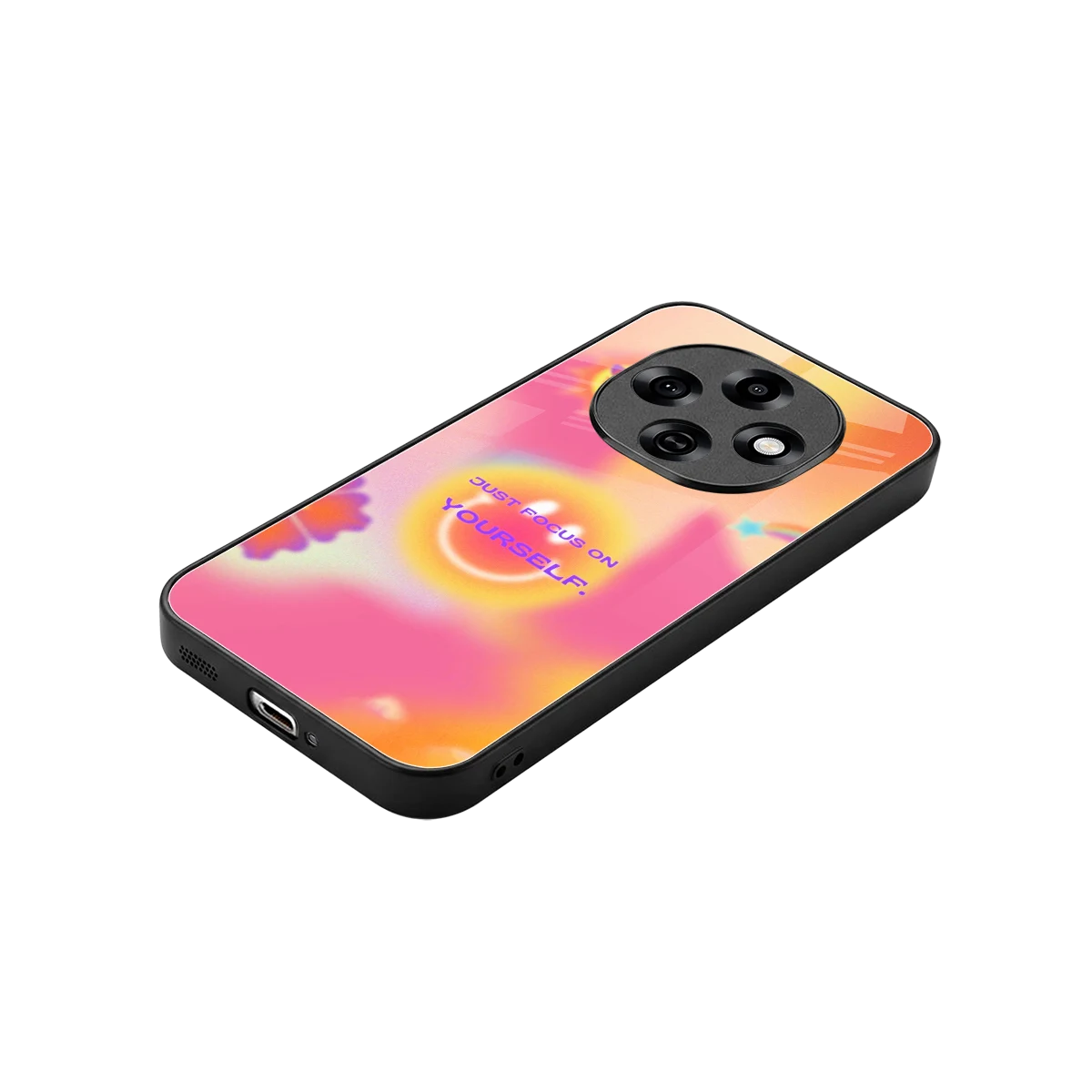 Focus On Yourself stylish phone case for oppo f31 pro 5g | glossy glass and slim fit