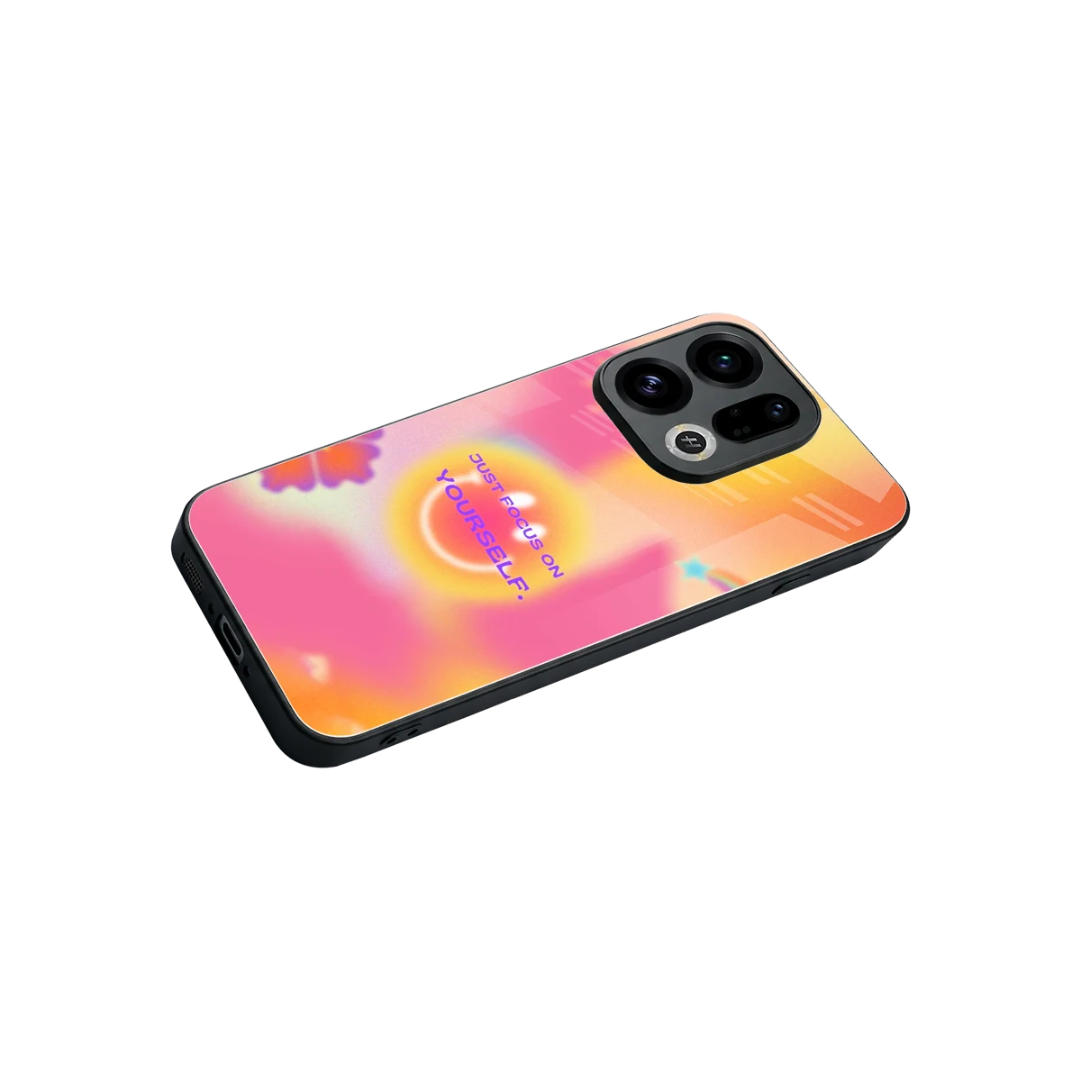 Focus On Yourself stylish phone case for oppo find x9 | glossy glass and slim fit