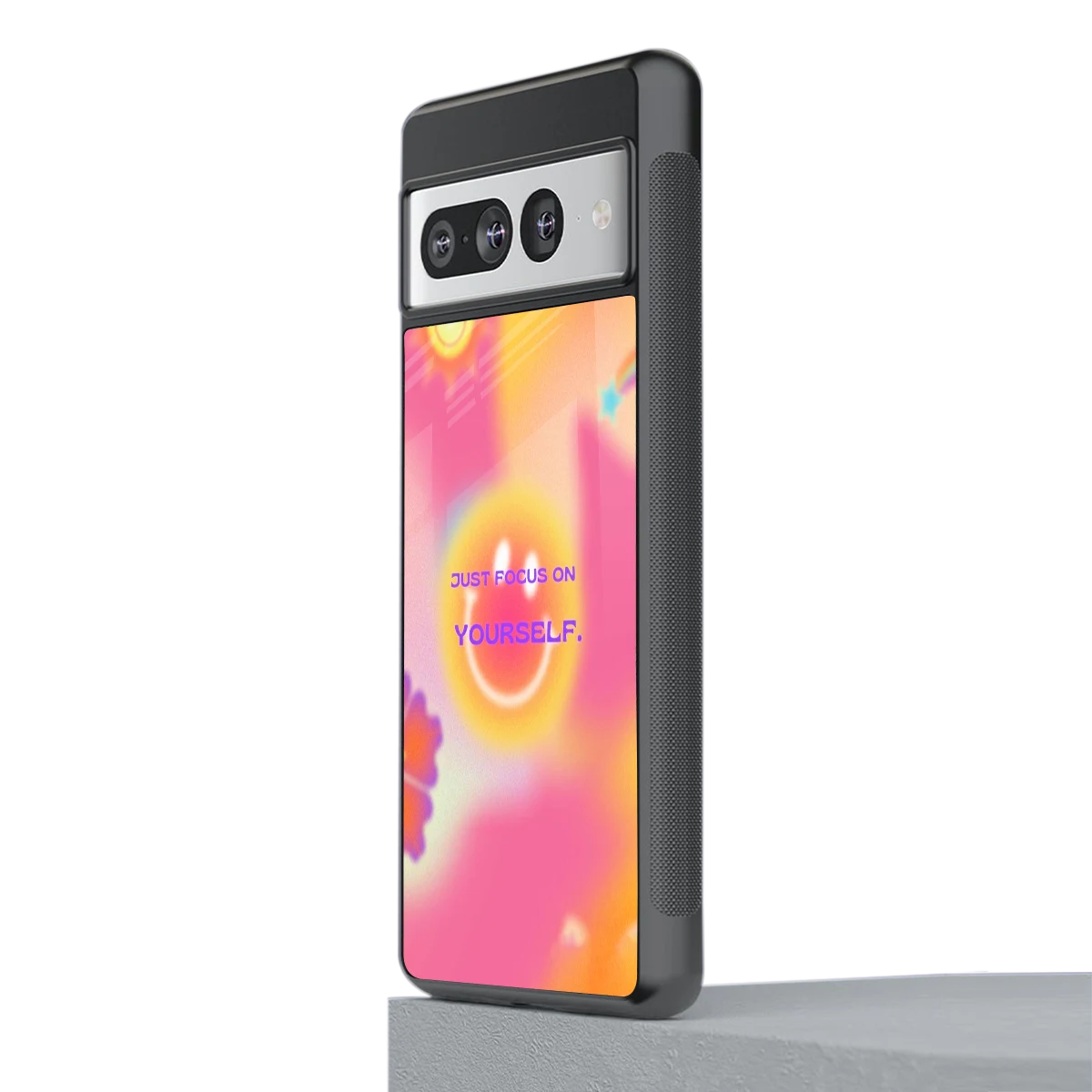 Focus On Yourself stylish phone case for google pixel 7 pro | glossy glass and slim fit