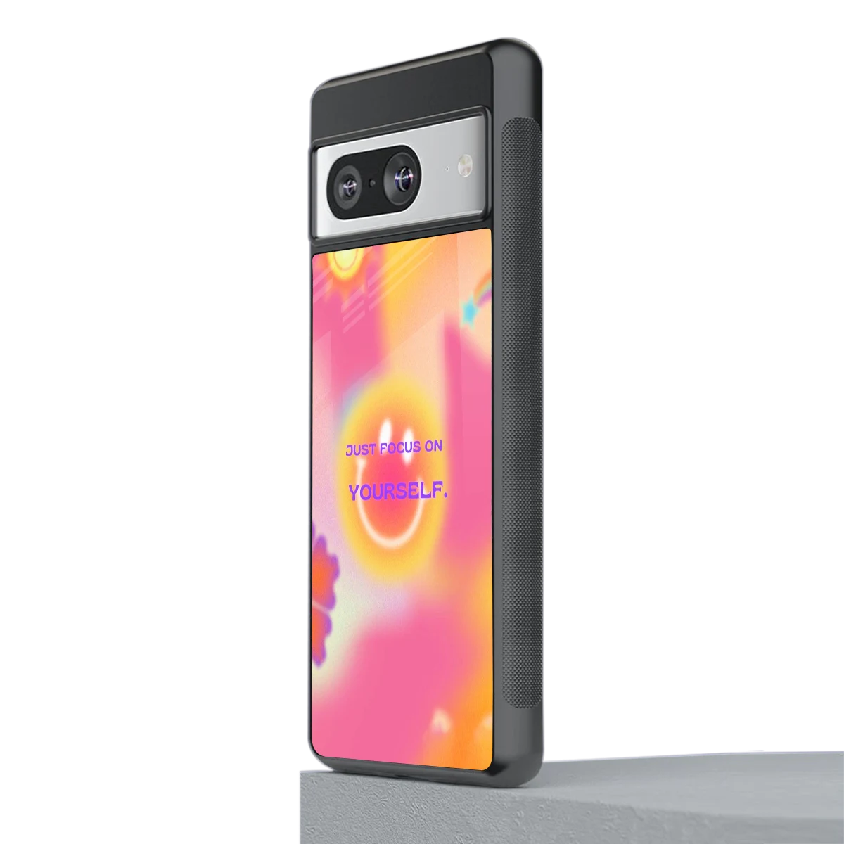 Focus On Yourself stylish phone case for google pixel 8 | glossy glass and slim fit