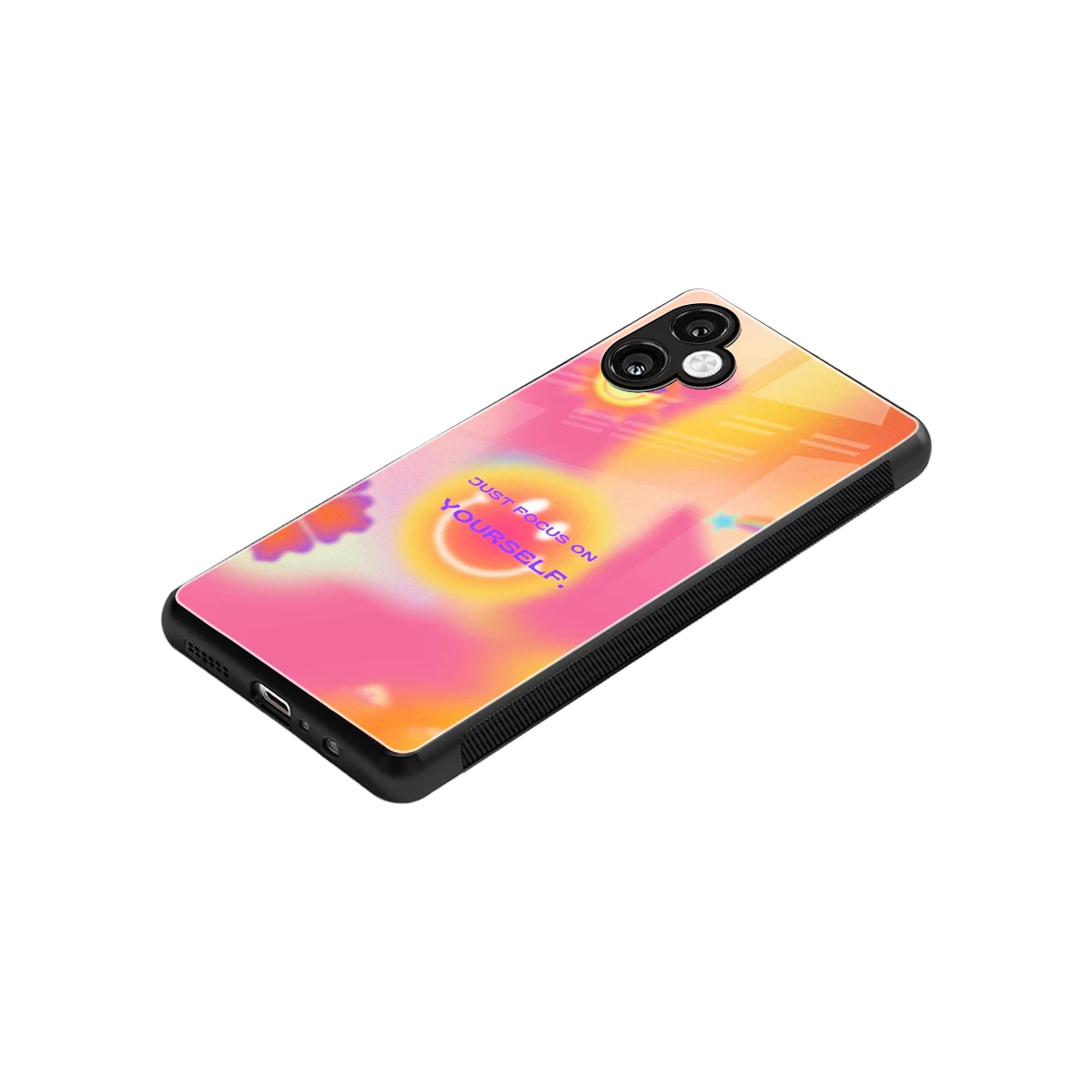 Focus On Yourself stylish phone case for samsung galaxy a06 5g | glossy glass and slim fit