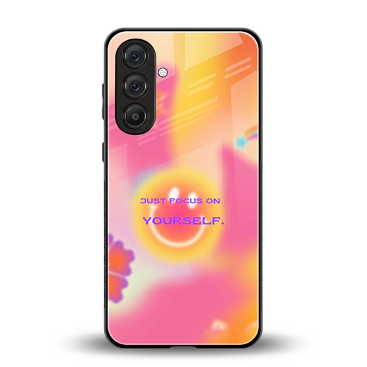 Focus On Yourself back phone cover | glass case for samsung galaxy m36 5g