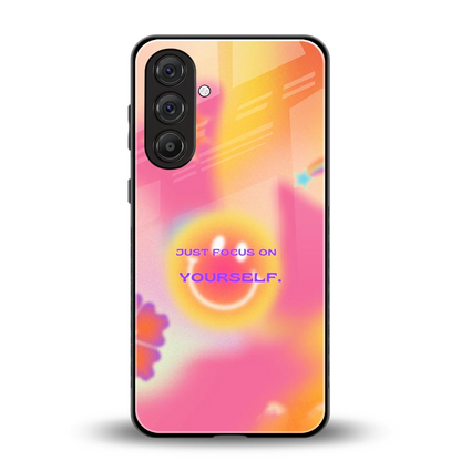 Focus On Yourself back phone cover | glass case for samsung galaxy m35 5g