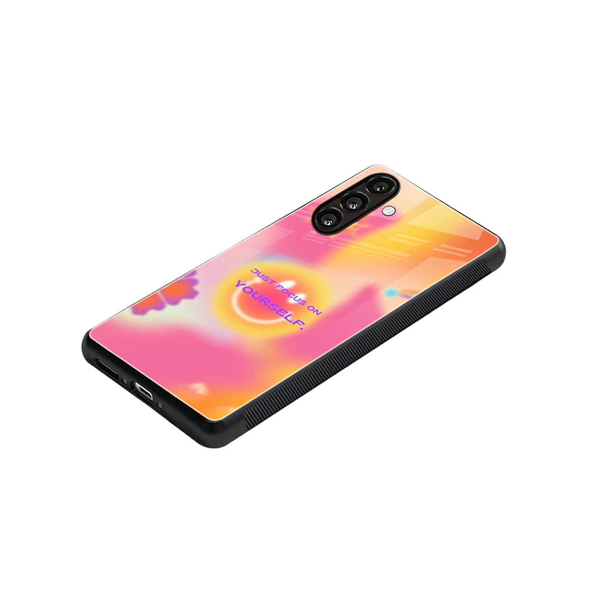 Focus On Yourself stylish phone case for samsung galaxy m35 5g | glossy glass and slim fit
