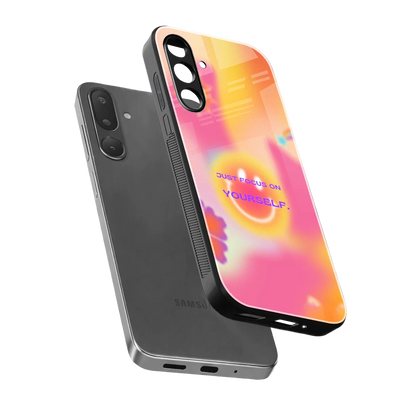 Focus On Yourself sleek samsung galaxy m36 5g cover with tempered glass back and TPU edges