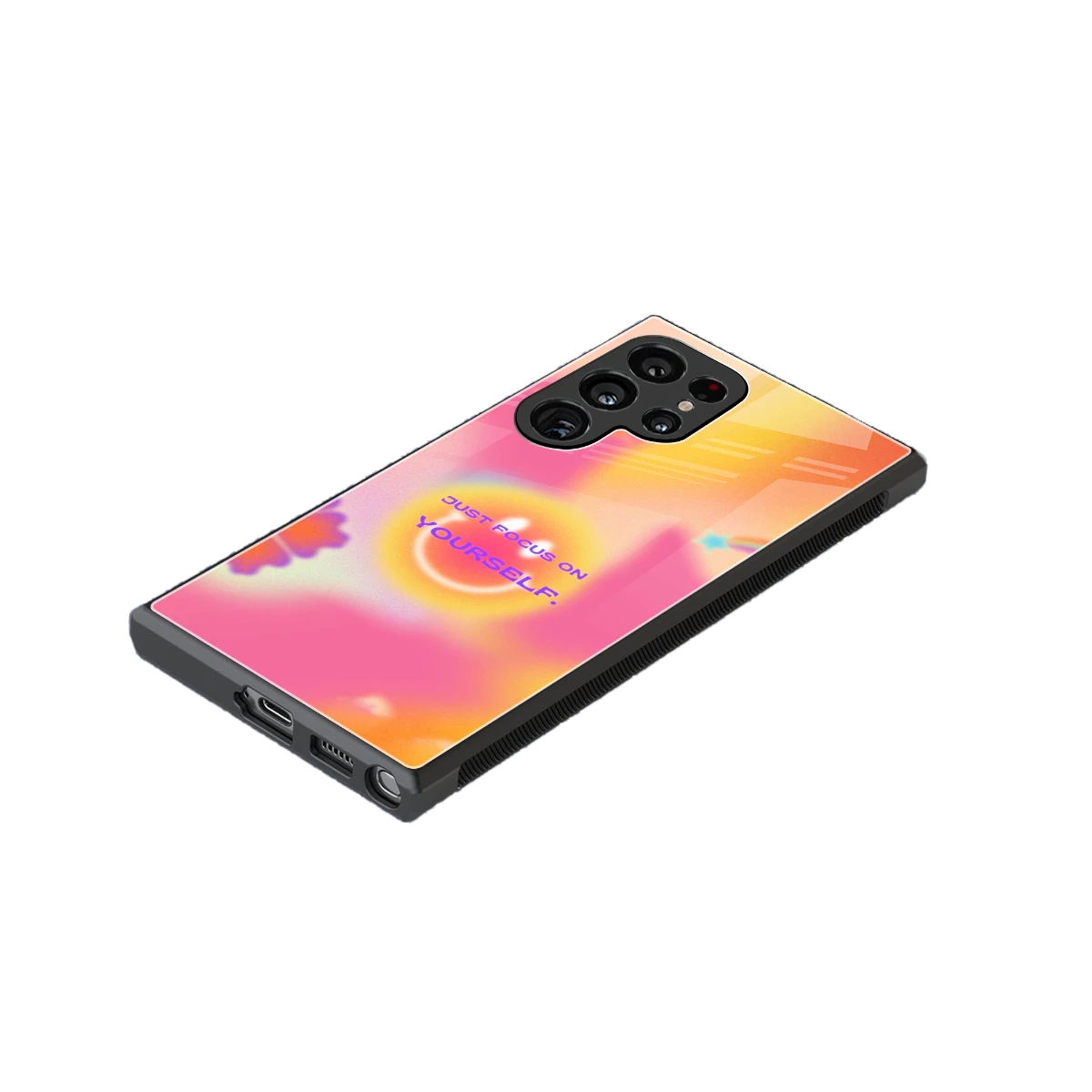 Focus On Yourself stylish phone case for samsung galaxy s24 ultra | glossy glass and slim fit