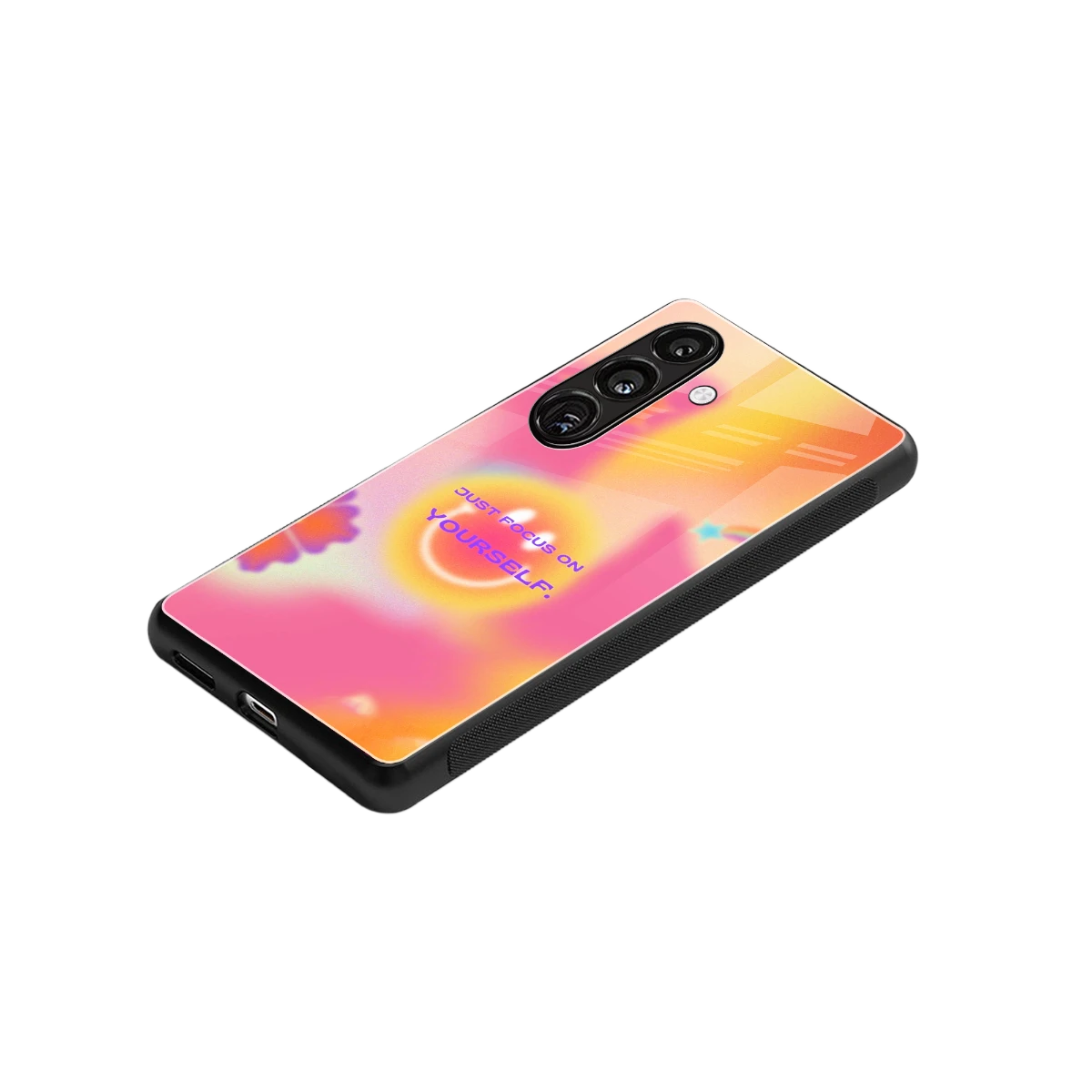 Focus On Yourself stylish phone case for samsung galaxy s24 | glossy glass and slim fit
