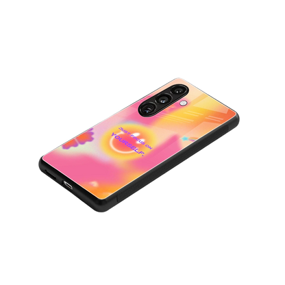 Focus On Yourself stylish phone case for samsung galaxy s24 | glossy glass and slim fit