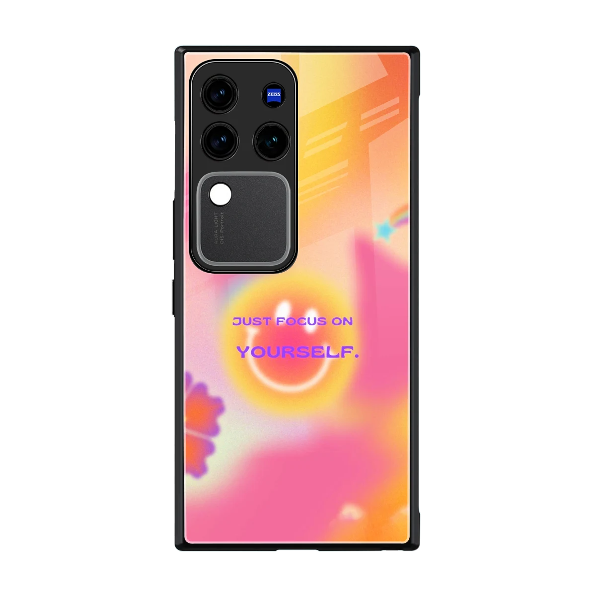Focus On Yourself back phone cover | glass case forvivo v30 pro