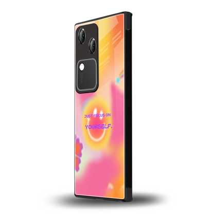 Focus On Yourself vivo v30 mobile cover | shockproof glass phone case