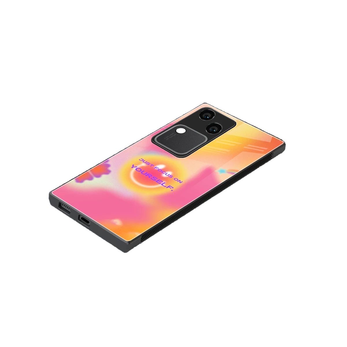 Focus On Yourself stylish phone case for vivo v30 | glossy glass and slim fit