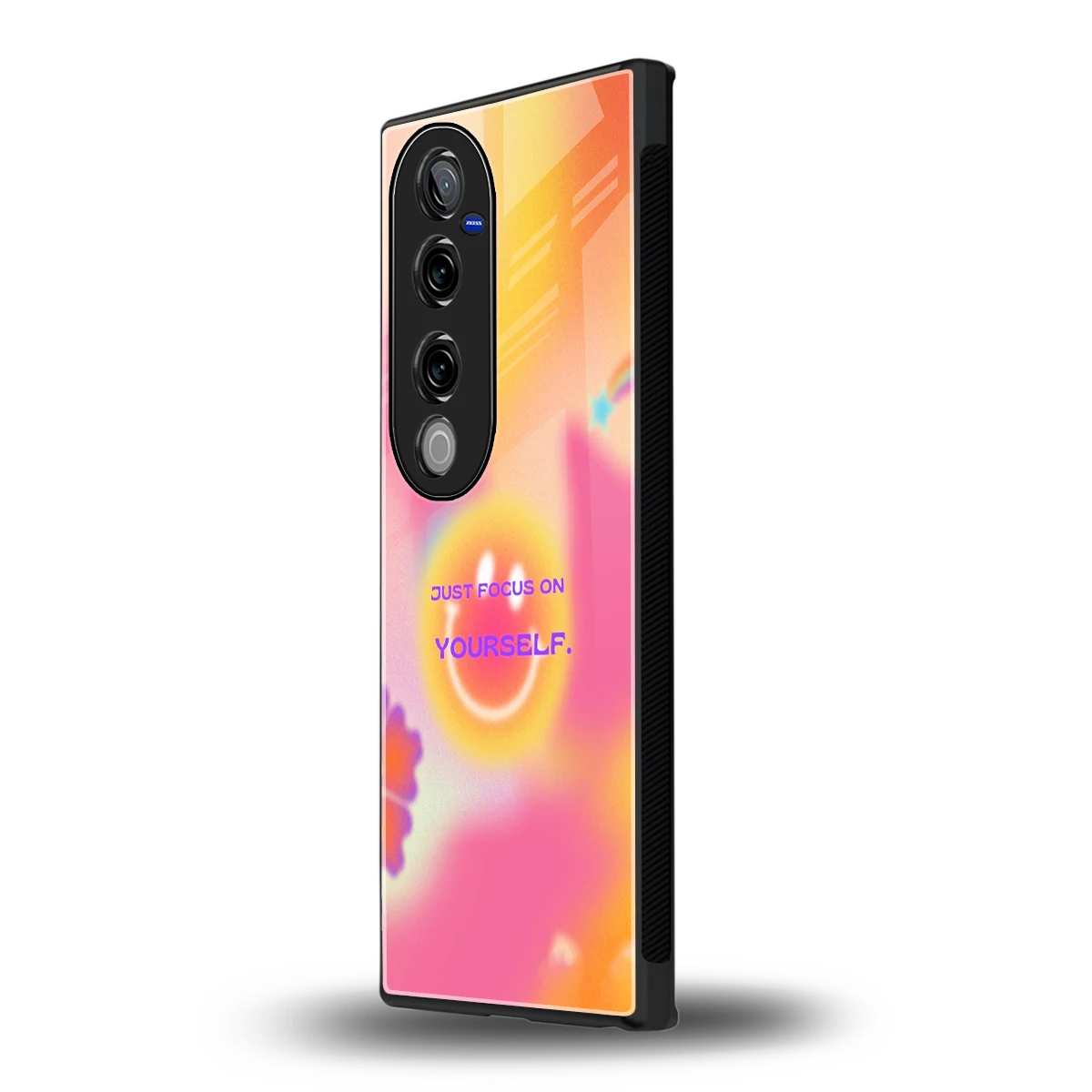 Focus On Yourself vivo v40 pro mobile cover | shockproof glass phone case