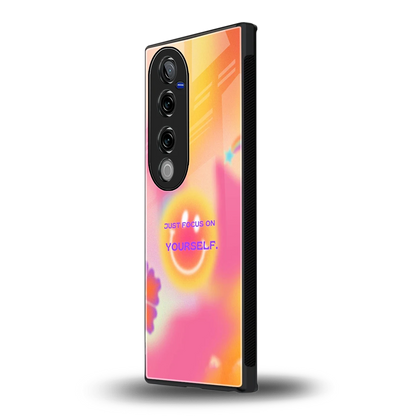 Focus On Yourself vivo v40 pro mobile cover | shockproof glass phone case