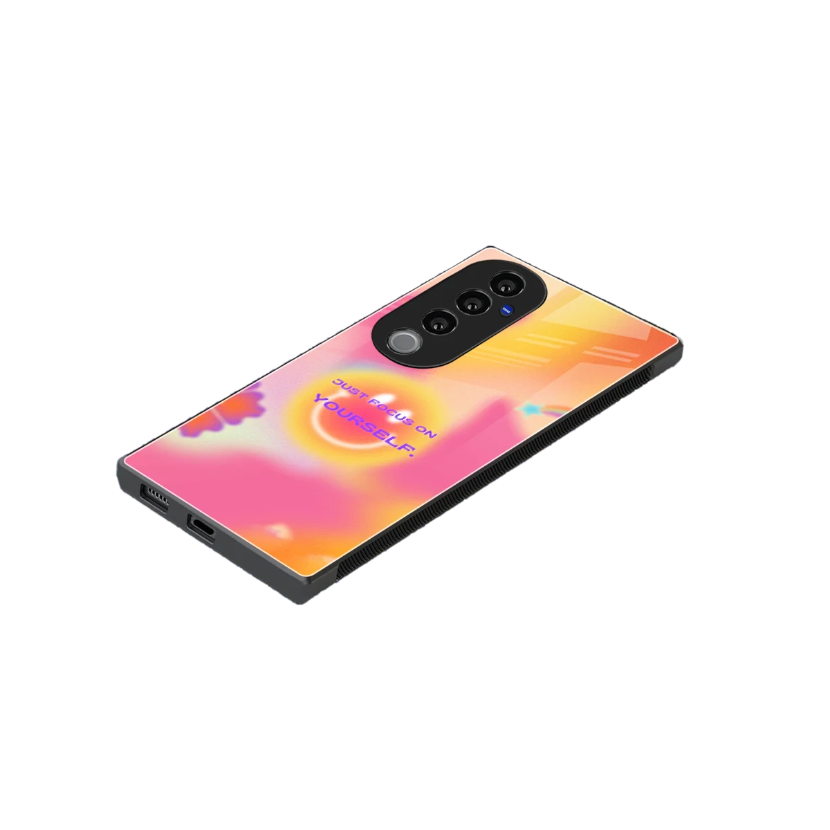 Focus On Yourself stylish phone case for vivo v40 pro | glossy glass and slim fit