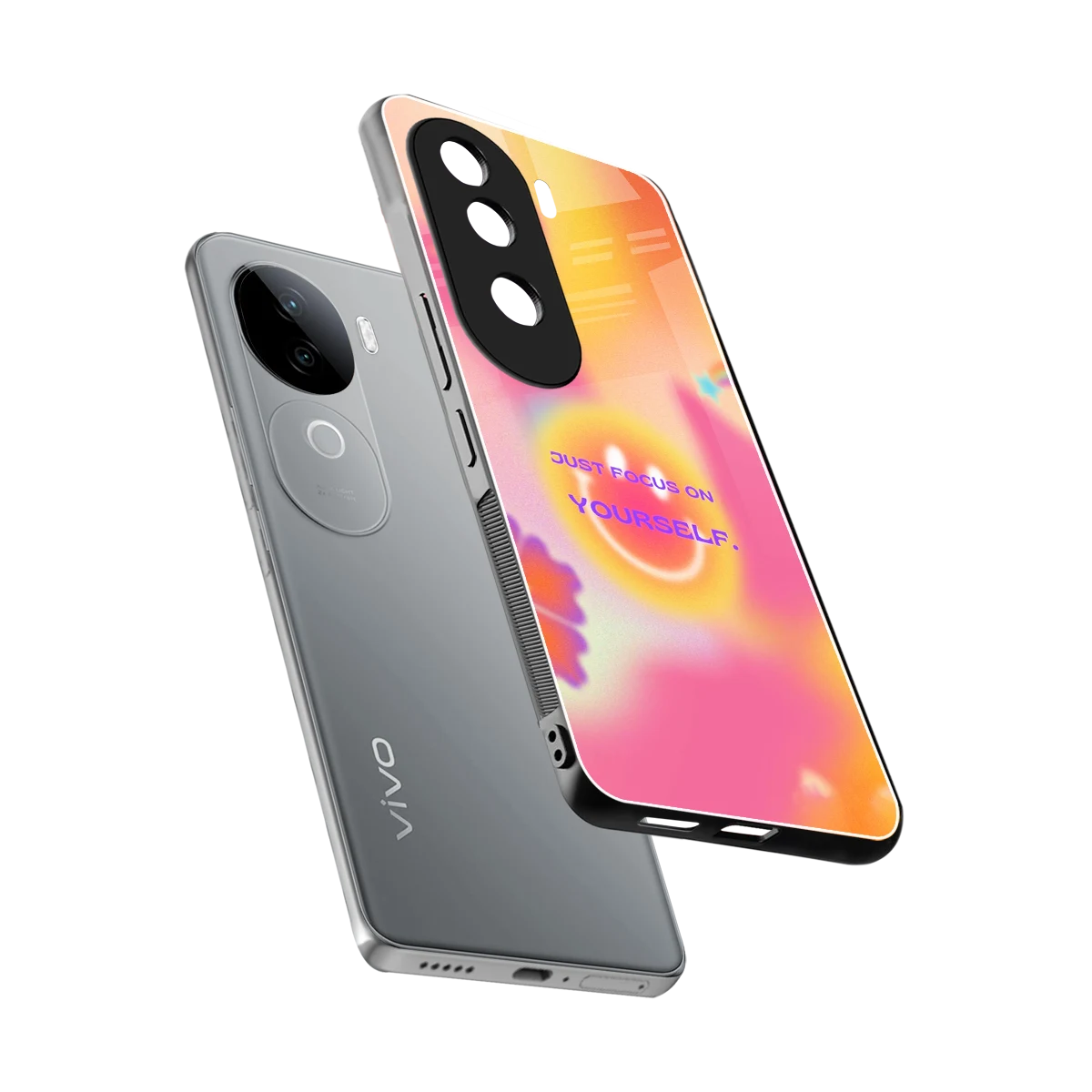 Focus On Yourself sleek vivo v40e cover with tempered glass back and TPU edges
