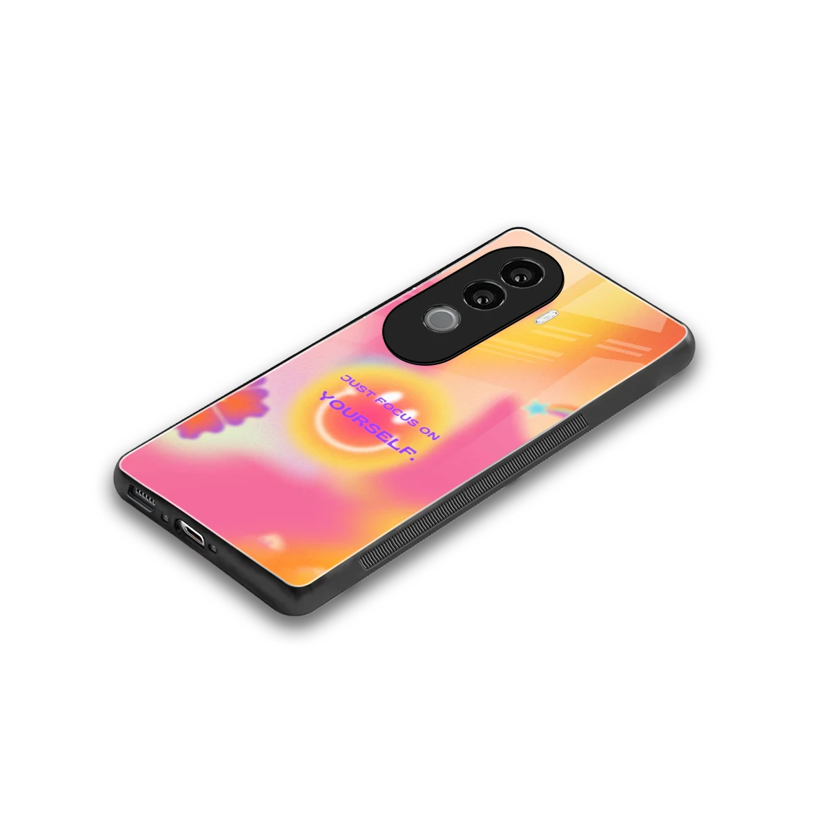 Focus On Yourself stylish phone case for vivo v40e | glossy glass and slim fit