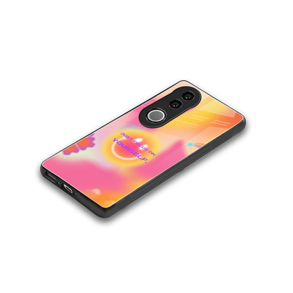 Focus On Yourself stylish phone case for vivo v50 | glossy glass and slim fit