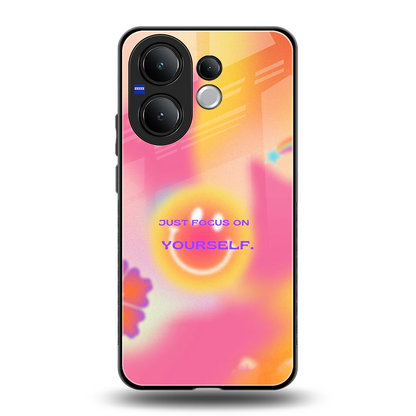 Focus On Yourself back phone cover | glass case for vivo v60