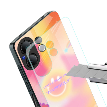 Focus On Yourself stylish phone case for vivo v60 | glossy glass and slim fit