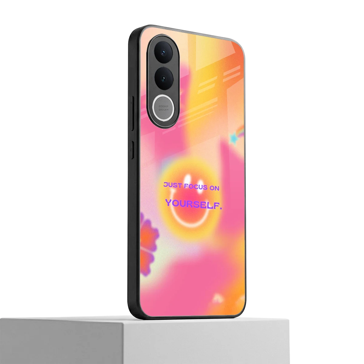 Focus On Yourself vivo v70 fe mobile cover | shockproof glass phone case
