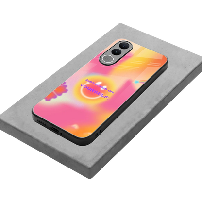Focus On Yourself stylish phone case for vivo v70 fe | glossy glass and slim fit