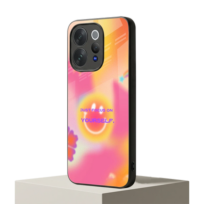 Focus On Yourself vivo v70 elite mobile cover | shockproof glass phone case