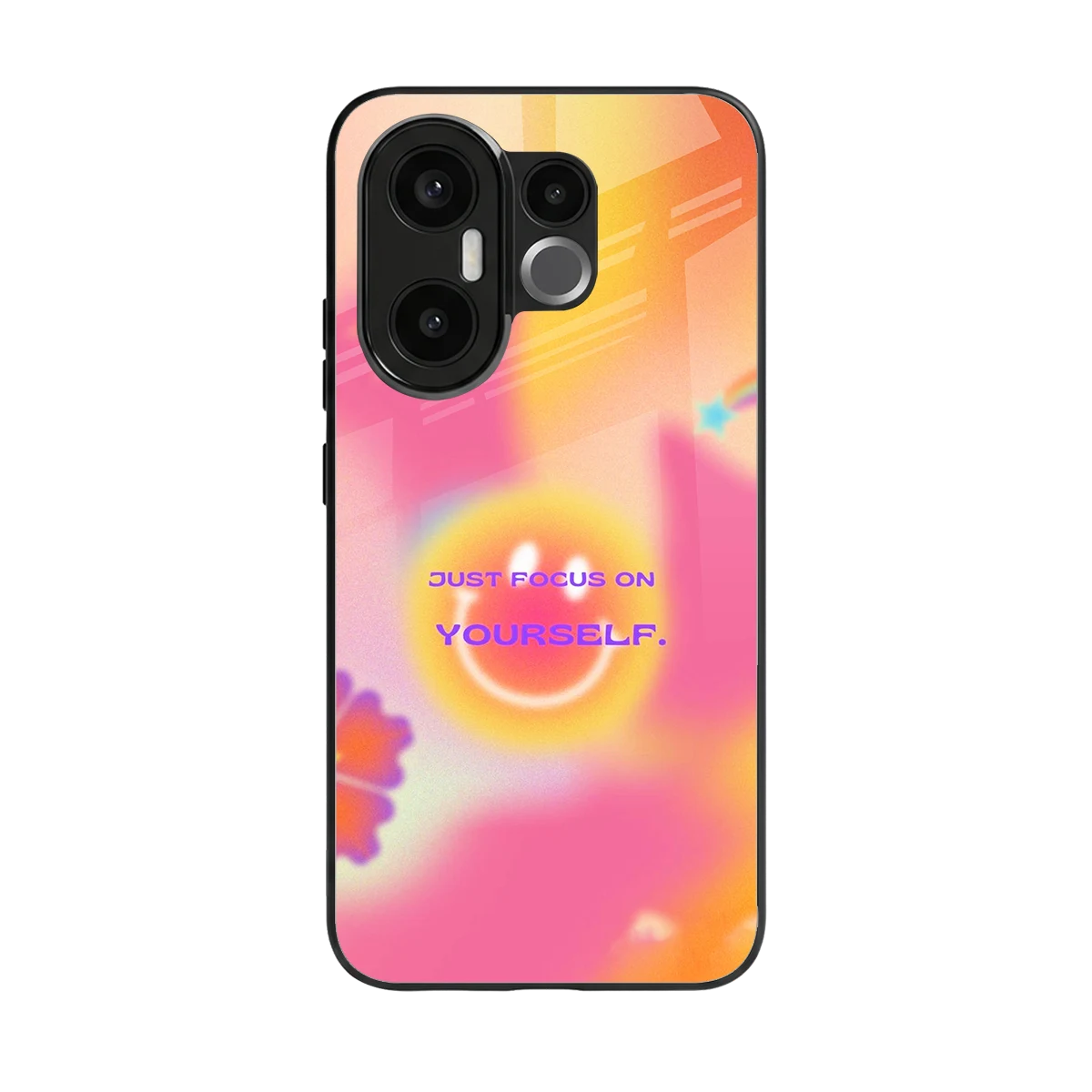 Focus On Yourself back phone cover | glass case for vivo x200 fe