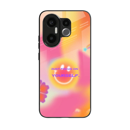 Focus On Yourself back phone cover | glass case for vivo x200 fe