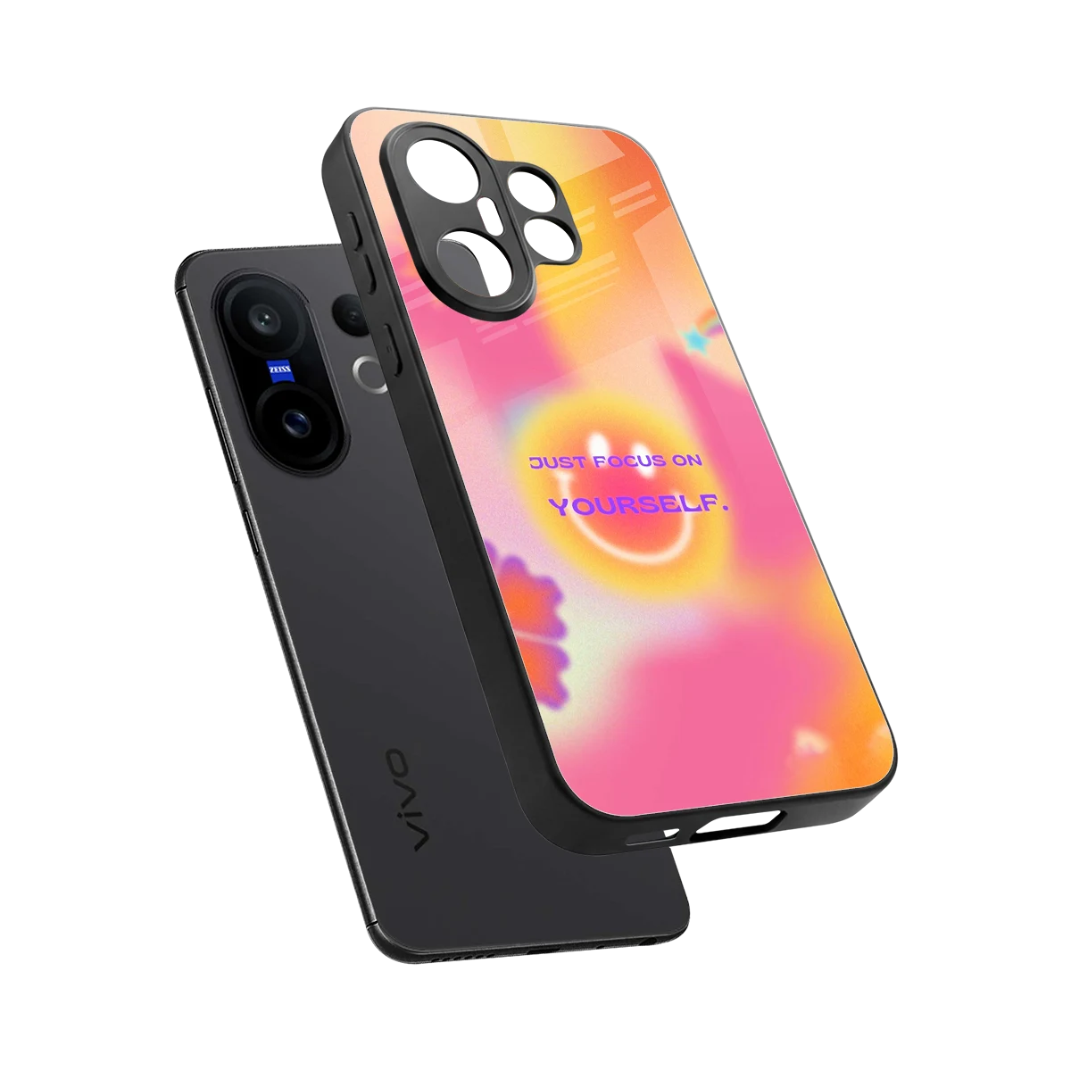 Focus On Yourself sleek vivo x200 fe cover with tempered glass back and TPU edges