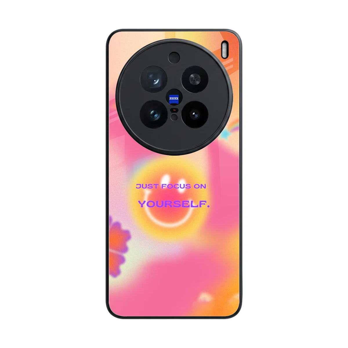 Focus On Yourself back phone cover | glass case for vivo x200 pro