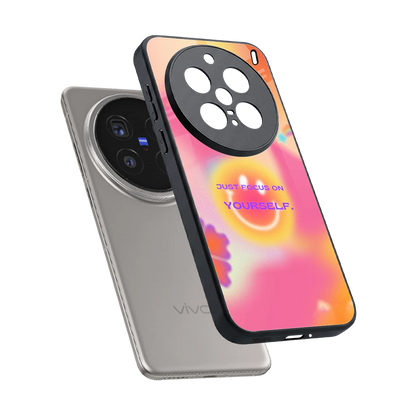 Focus On Yourself sleek vivo x200 pro cover with tempered glass back and TPU edges
