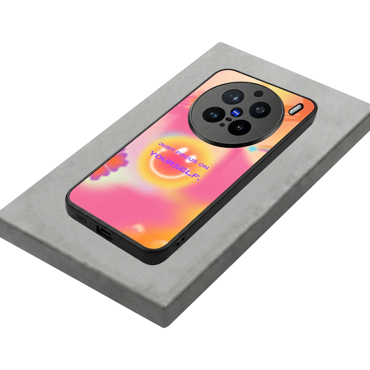 Focus On Yourself stylish phone case for vivo x200 pro | glossy glass and slim fit
