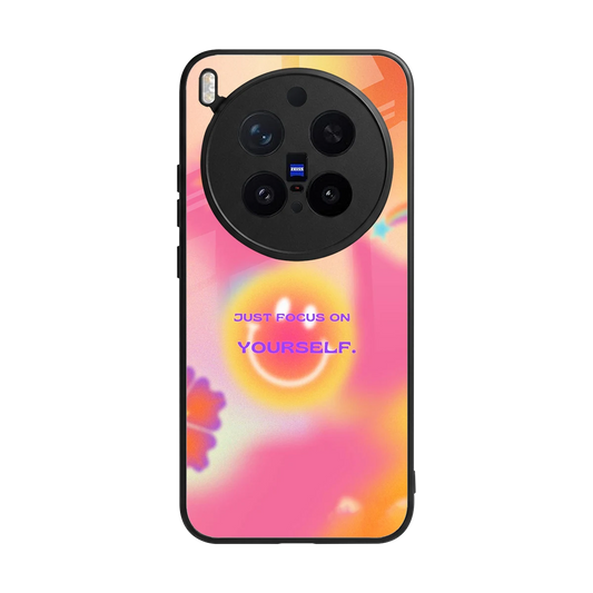 Focus On Yourself back phone cover | glass case for vivo x300 pro