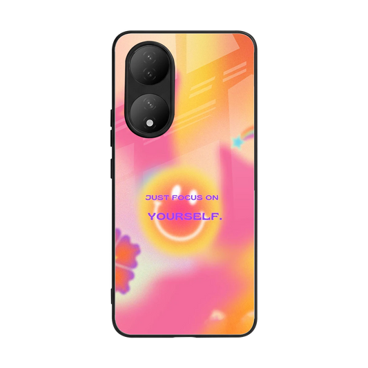 Focus On Yourself back phone cover | glass case for Vivo-y100