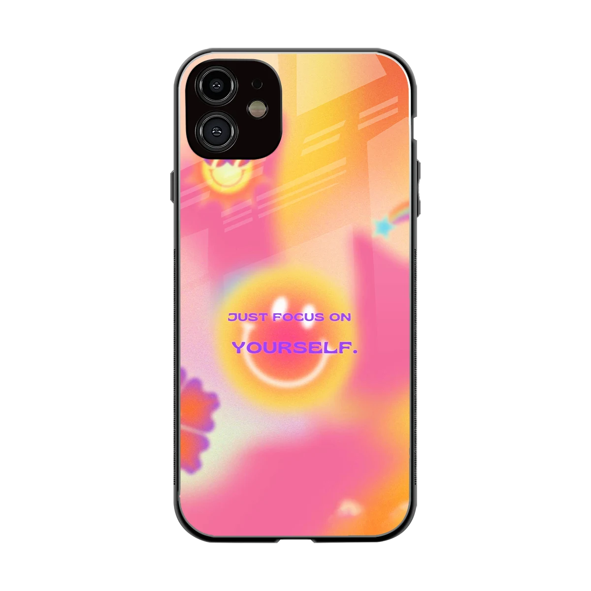 Focus On Yourself back phone cover | glass case for iphone 12