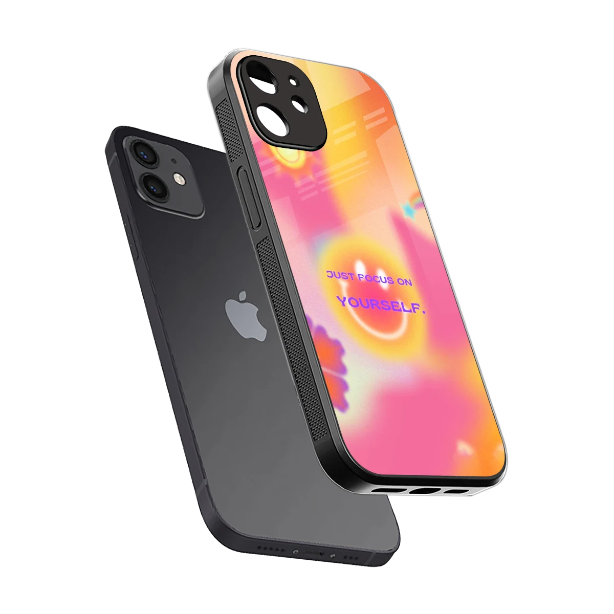 Focus On Yourself sleek iphone 11 cover with tempered glass back and TPU edges