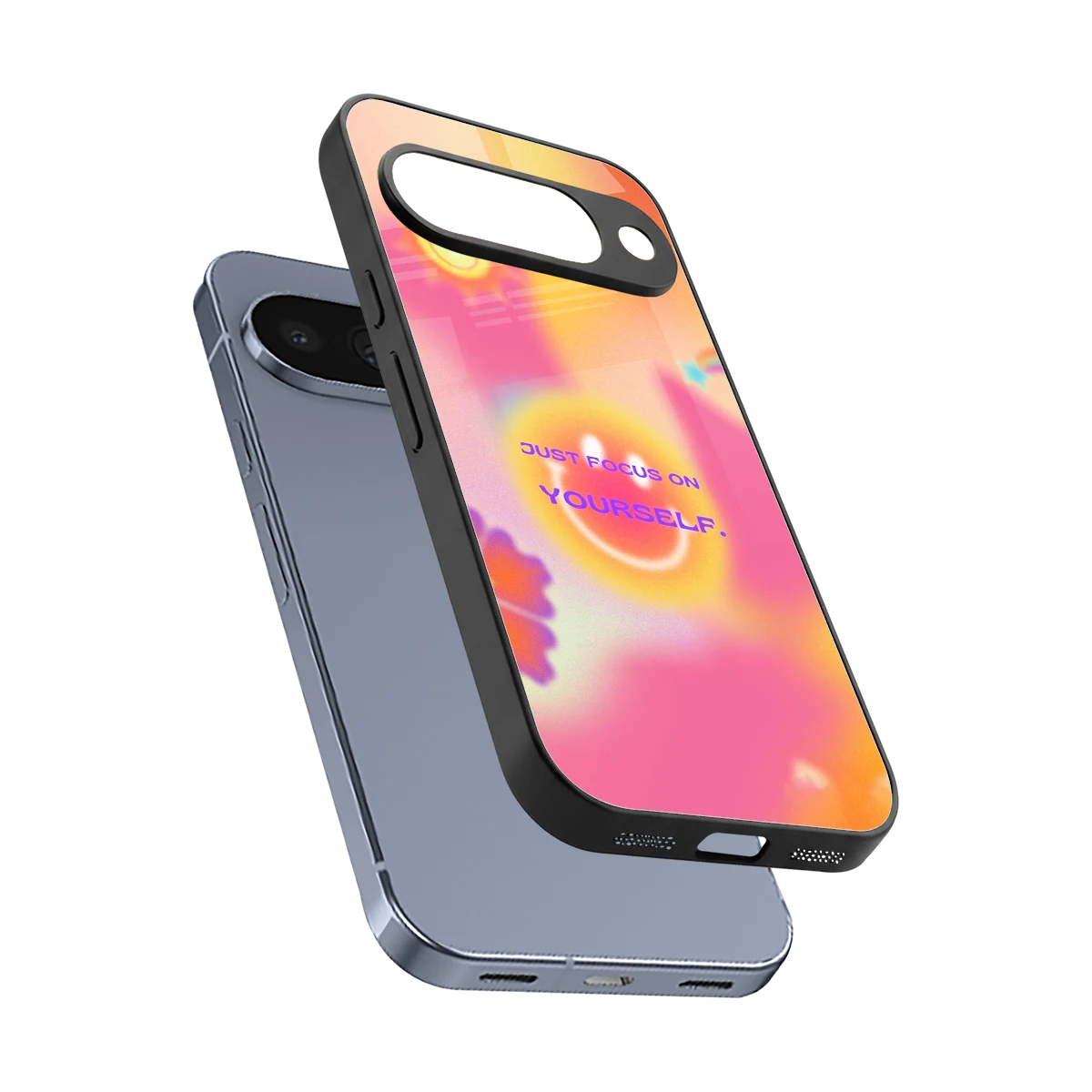 Focus On Yourself sleek google pixel 10 cover with tempered glass back and TPU edges