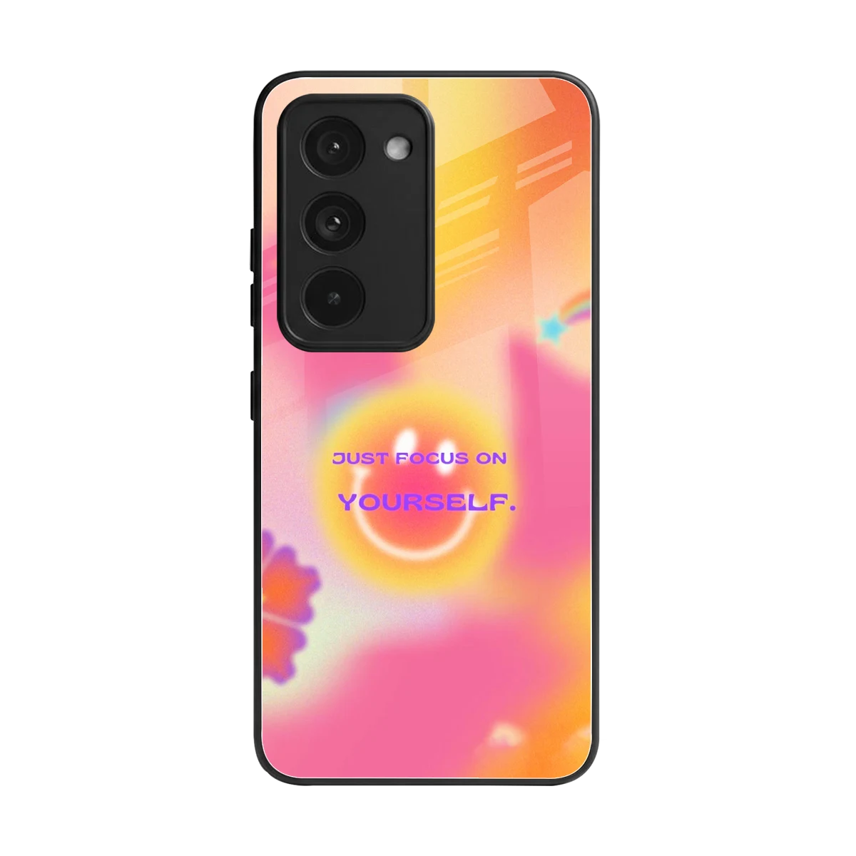 Focus On Yourself back phone cover | glass case for redmi 15 5g