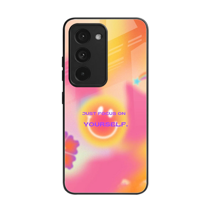 Focus On Yourself back phone cover | glass case for redmi 15 5g