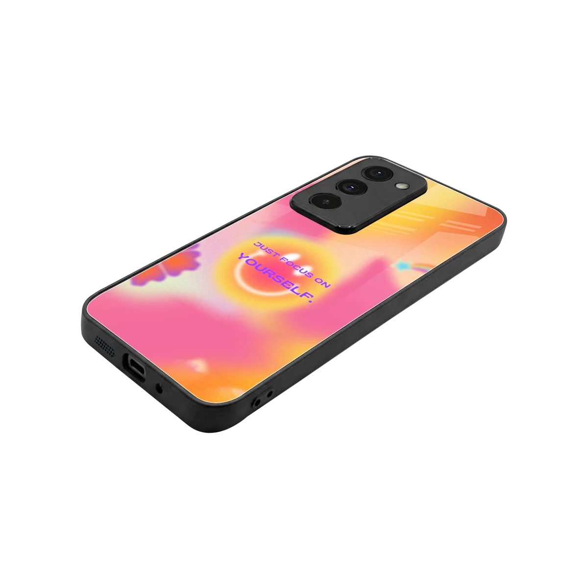 Focus On Yourself stylish phone case for redmi 15 5g | glossy glass and slim fit