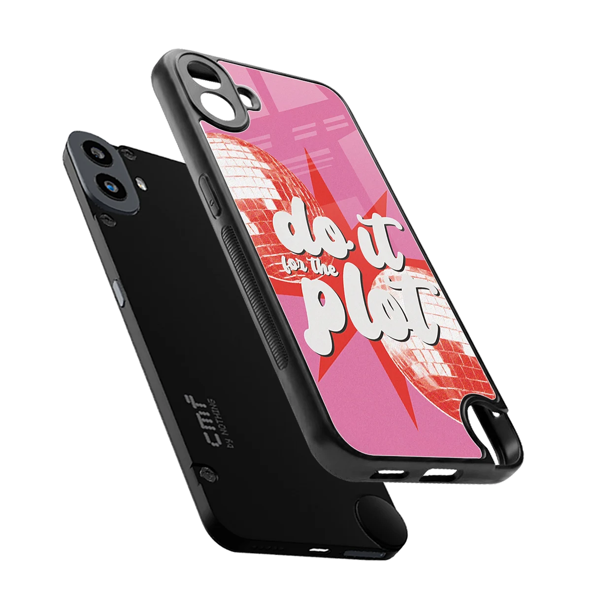 For The Plot sleek cmf nothing phone 1 cover with tempered glass back and TPU edges