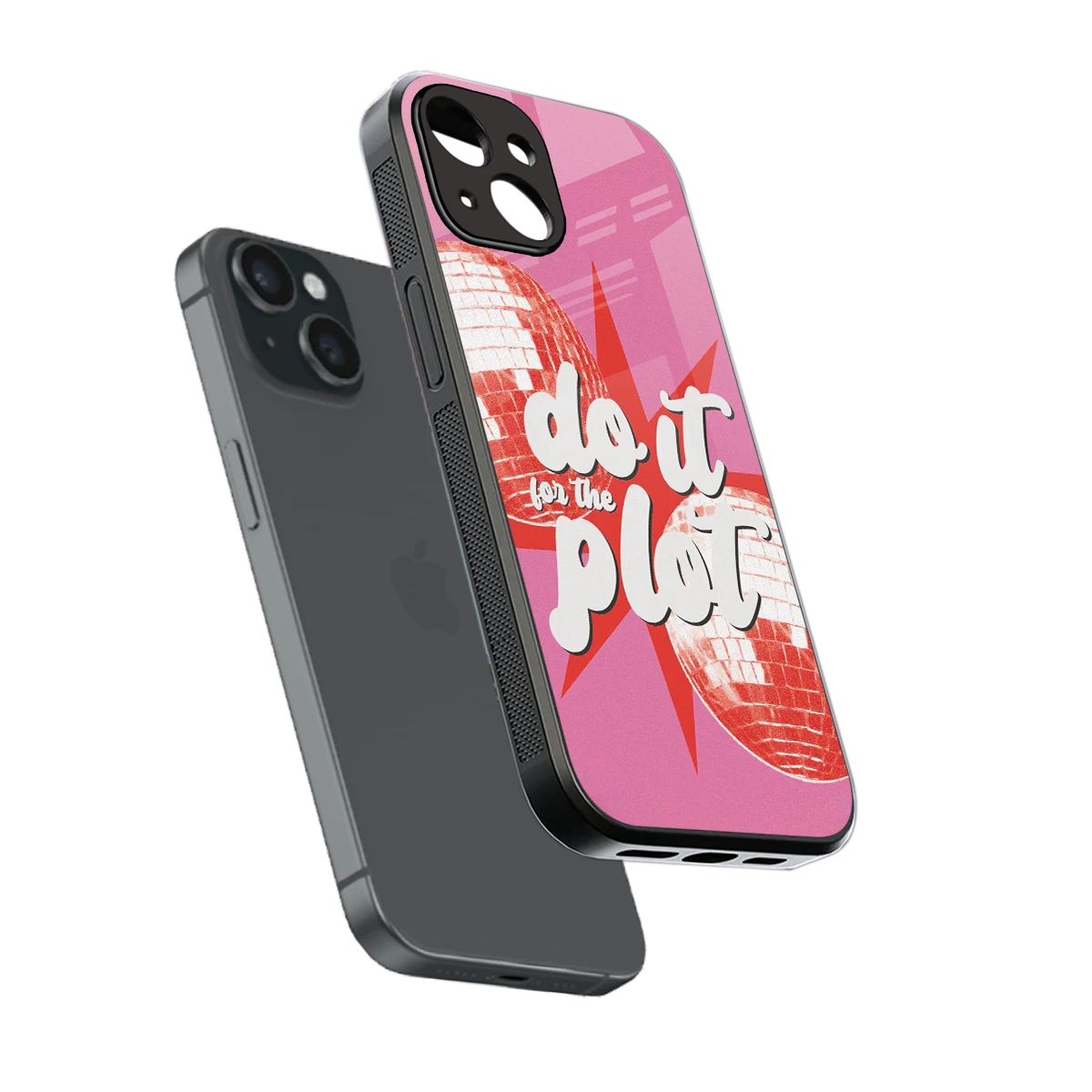 For The Plot sleek iphone 14 cover with tempered glass back and TPU edges