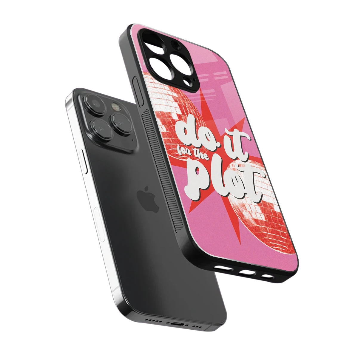 For The Plot sleek iphone 15 pro max cover with tempered glass back and TPU edges