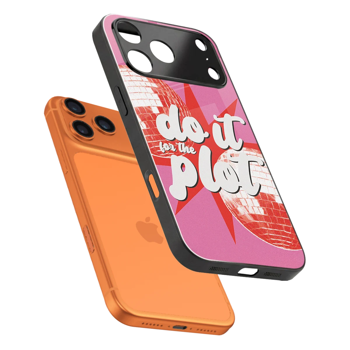 For The Plot sleek iphone 17 pro cover with tempered glass back and TPU edges